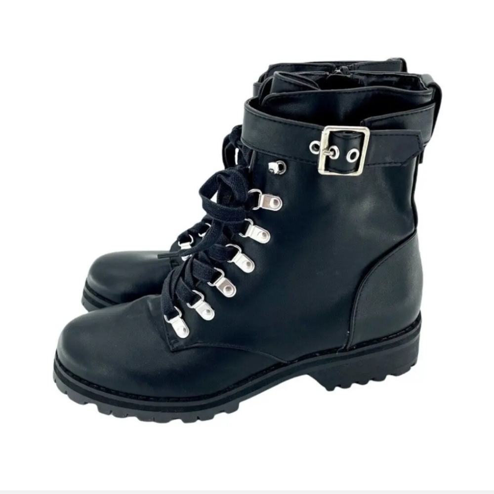 Abound NWT Black Victor Vegan Leather Ankle Combat Boots Size 11